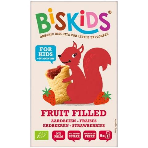 Бисквити Biskids с плодов пълнеж ягода 120г