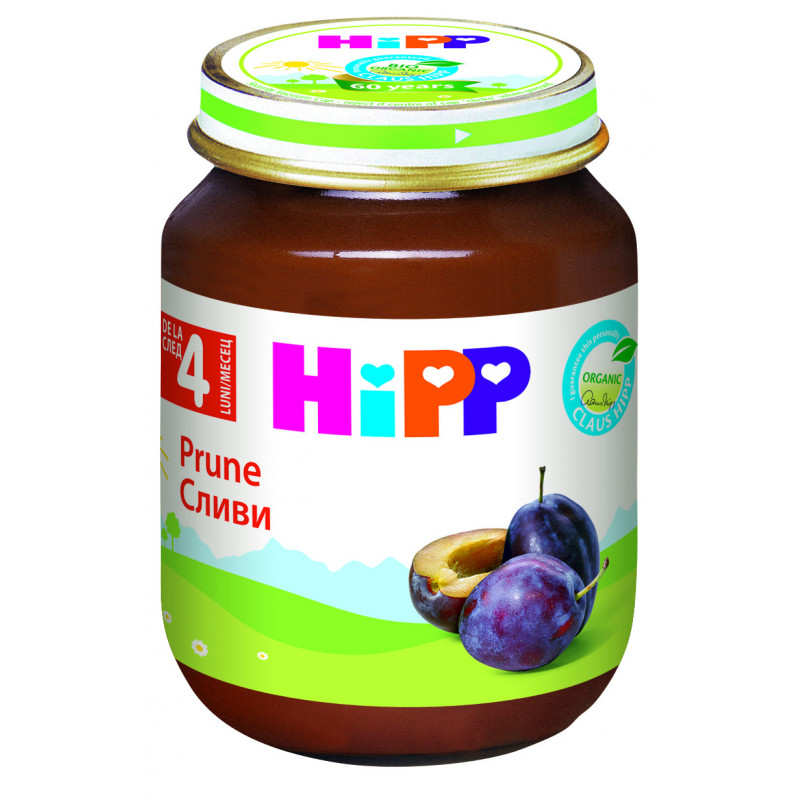 Бебешко пюре HiPP Organic сливи 125 г.