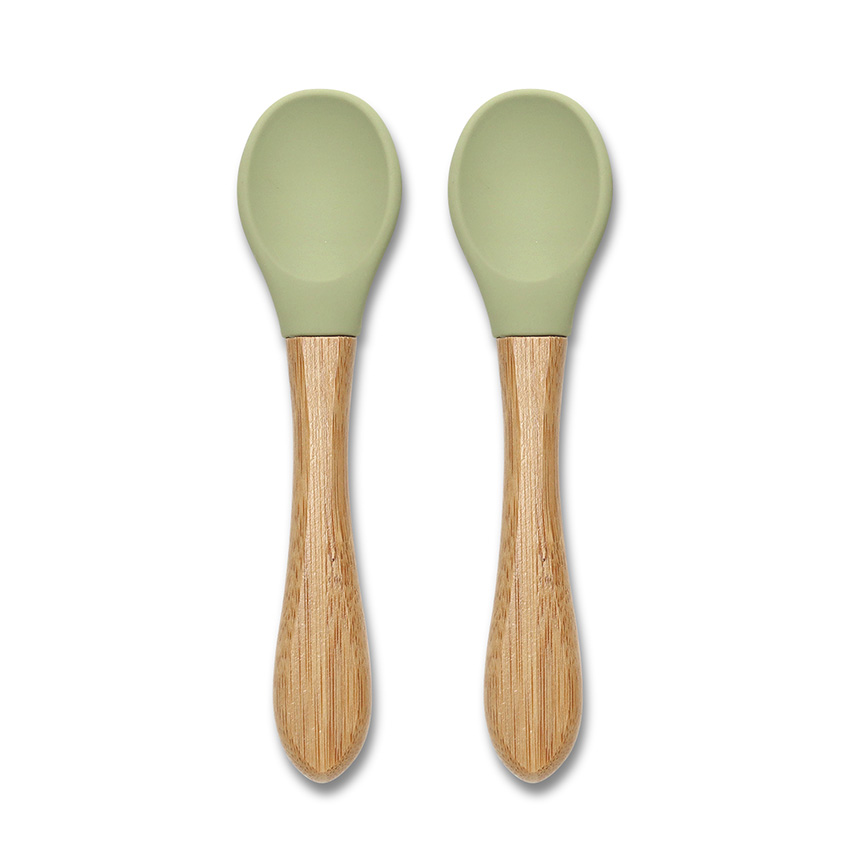 Силиконови лъжички с бамбук Silicone Spoons With Bamboo 2 бр
