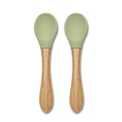 Силиконови лъжички с бамбук Silicone Spoons With Bamboo 2 бр