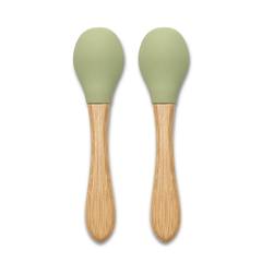 Силиконови лъжички с бамбук Silicone Spoons With Bamboo 2 бр