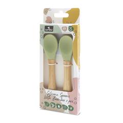 Силиконови лъжички с бамбук Silicone Spoons With Bamboo 2 бр