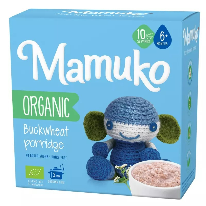 Бебешка каша Mamuko Organic Buckwheat porridge 10 порции 6+