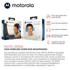 Детски безжични слушалки MOTO JR300 PINK