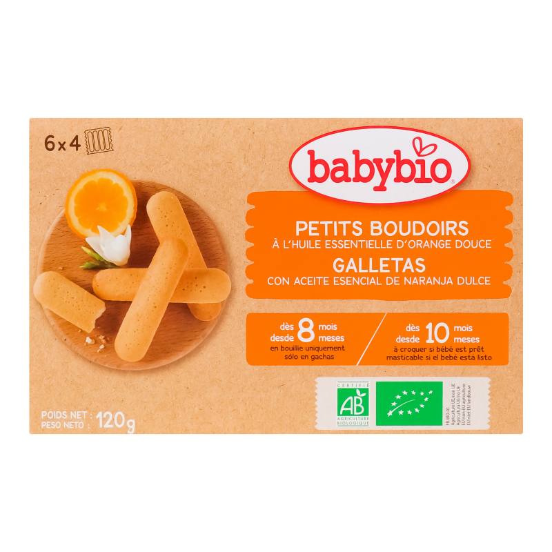 Бебешки бисквити Babybio портокал 120 г