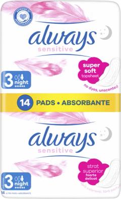 Дамски превръзки Always Sensitive Night размер 3 14 броя
