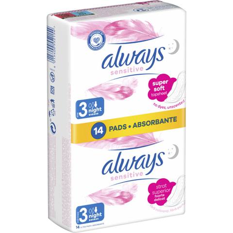 Дамски превръзки Always Sensitive Night размер 3 14 броя