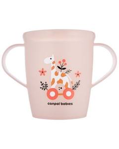 Бебешка чаша с дръжки Canpol babies 250 ml, 12 м+, розова