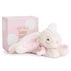 Плюшена играчка Doudou Bonbon Заек, розов, 20 см
