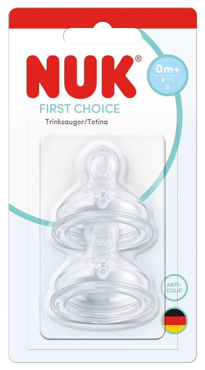 Биберон NUK First Choice 0m+ S 2 бр