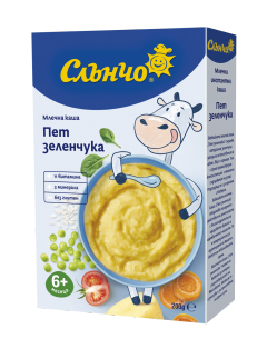 Млечна каша с пет зеленчука 6+м, 200г.