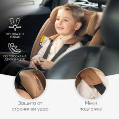 KikkaBoo i-Flow i-Size стол за кола 76-150 см, черен