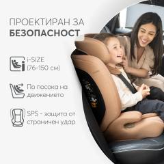 KikkaBoo i-Flow i-Size стол за кола 76-150 см, черен