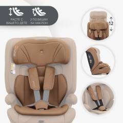 KikkaBoo i-Flow i-Size стол за кола 76-150 см, черен