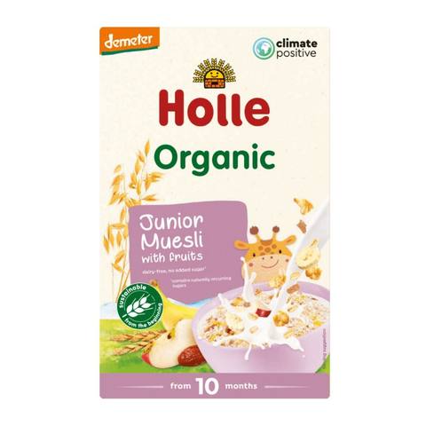 Бебешко пълнозърнесто мюсли Holle Organic с плодове 10+ месеца