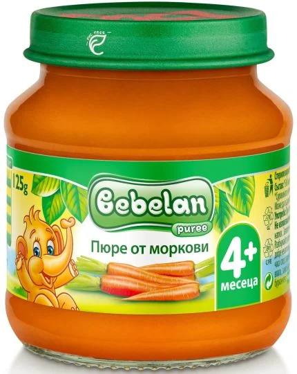 Бебешко пюре Bebelan от моркови 4+м, 125 г