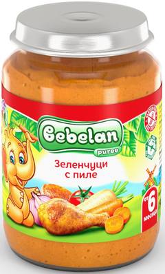 Бебешко пюре Bebelan зеленчуци с пиле от 6 месеца 190 г