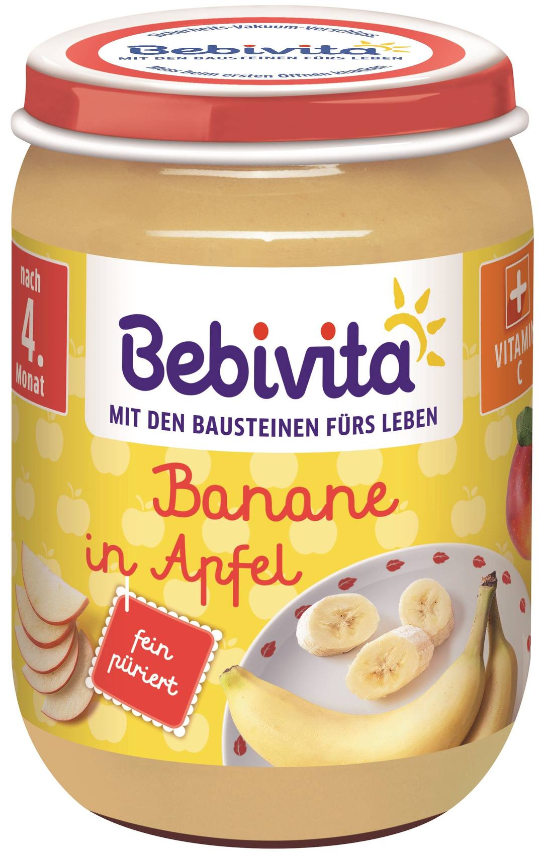 Бебешко пюре Bebivita банан и ябълка 190 г