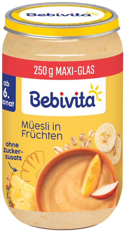 Бебешко пюре Bebivita Muesli in Fruchten 250 г.