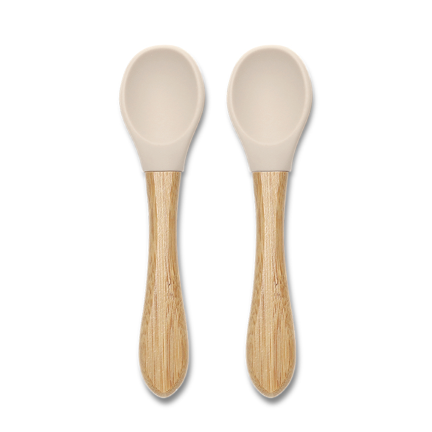 Силиконови лъжички с бамбук 2бр Silicone Spoons With Bamboo