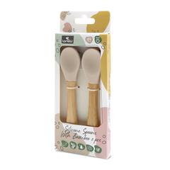 Силиконови лъжички с бамбук 2бр Silicone Spoons With Bamboo