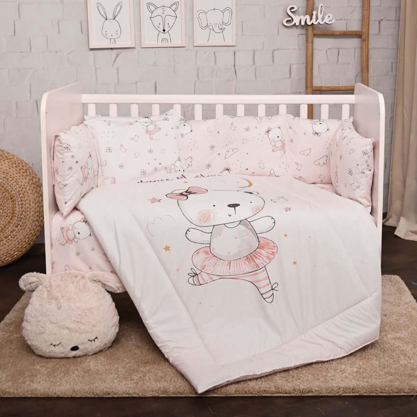 Бебешки спален комплект Ballerina Bear Pink