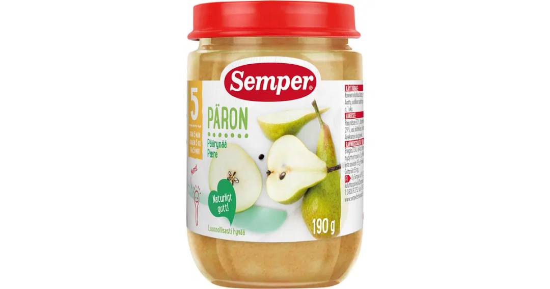 Бебешко пюре Semper круша и ябълка 190 г