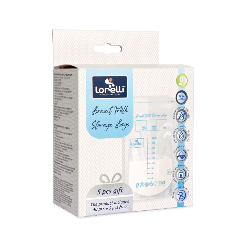 Пликове за съхранение на кърма Breast Milk Storage Bags 40+5 бр