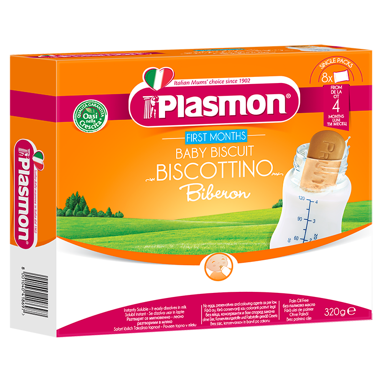 Бисквити Plasmon Биберон, 4+м 320 гр