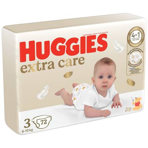 Бебешки пелени Huggies Extra Care размер 3, 72 бр