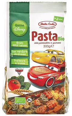 Био паста Disney Cars Pasta BIO con pomodoro e spinaci 300 г.