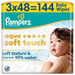 Кърпички Памперс AQUA SOFT 3Х48 6/16/4