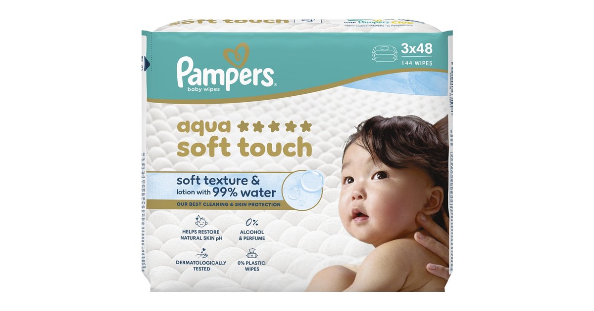 Кърпички Памперс AQUA SOFT 3Х48 6/16/4