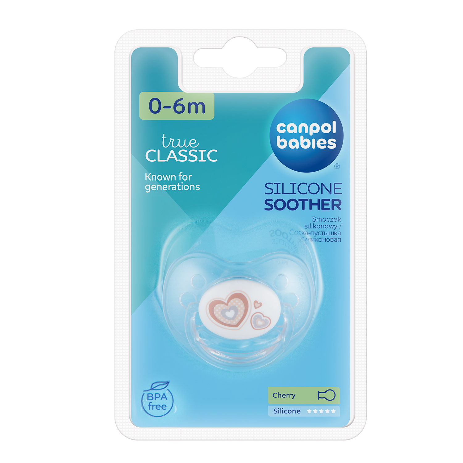 Залъгалка canpol babies silicone soother 0-6m cherry