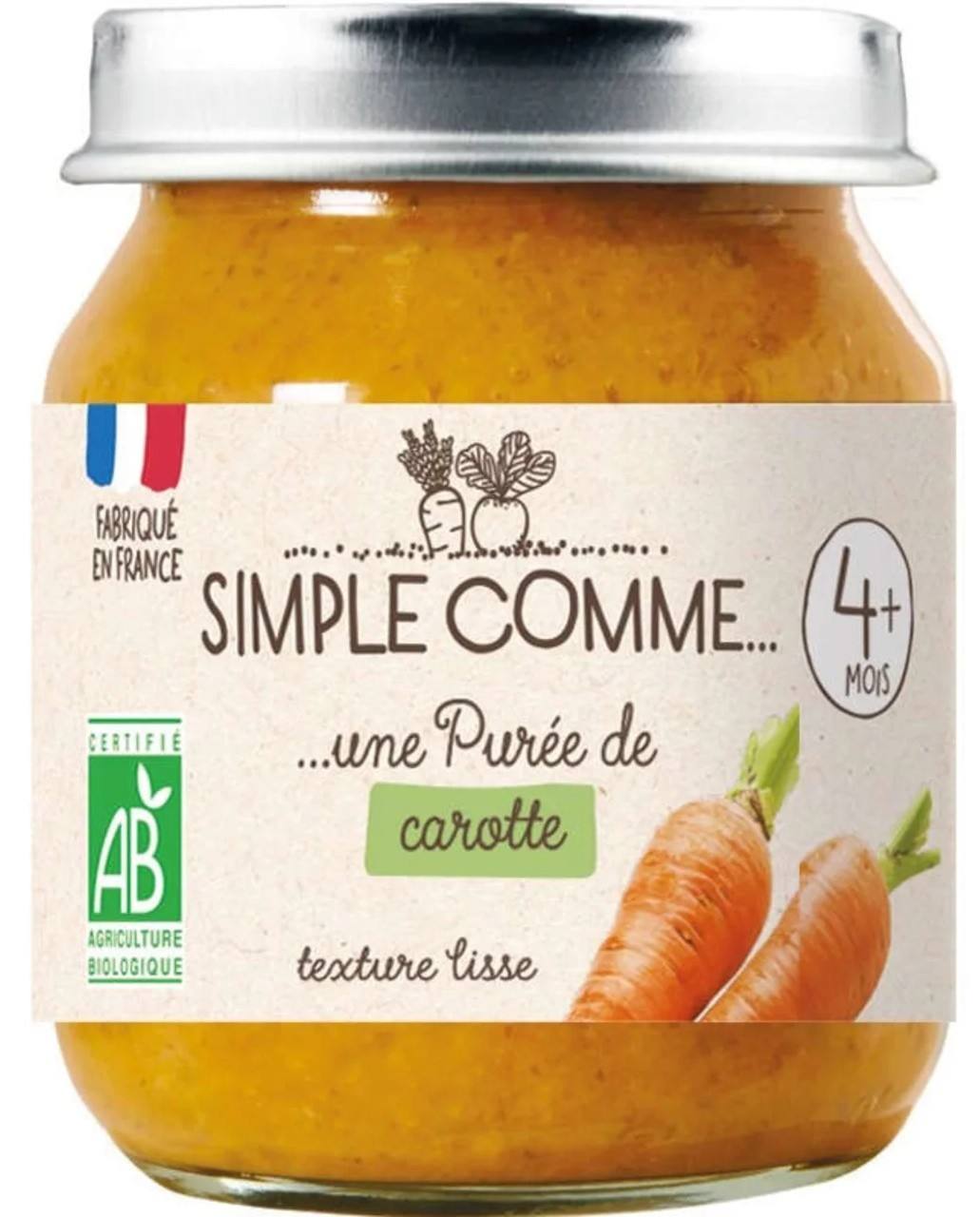 Бебешко пюре Simple Comme от моркови 125 г