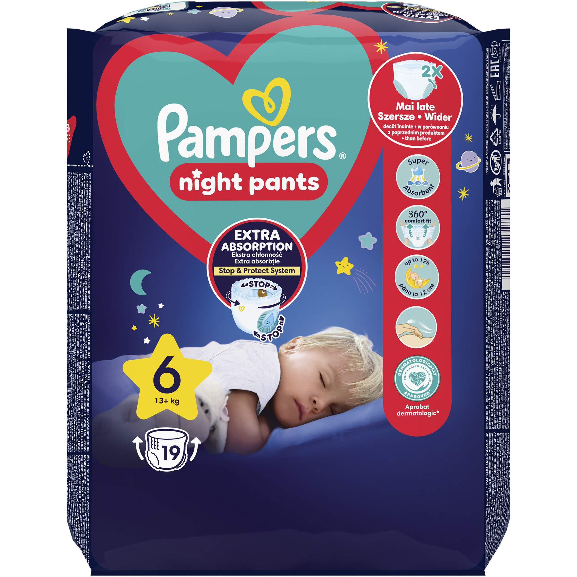 Пелени гащички Pampers Night Pants No 6 19 броя