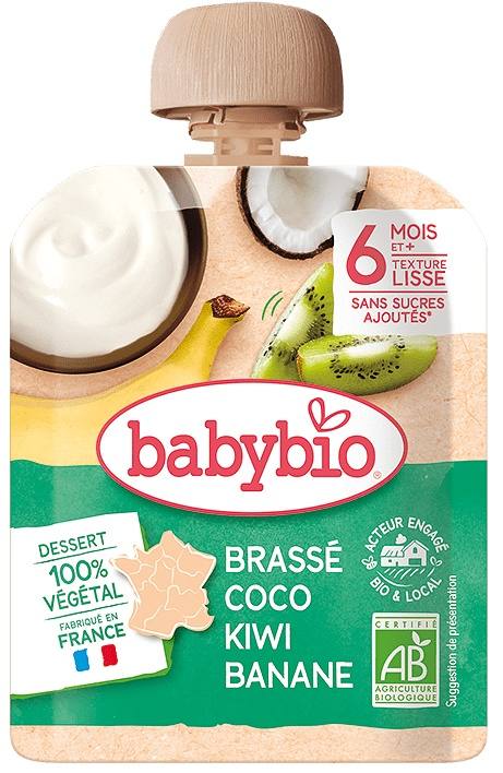 Бебешки био десерт Babybio с кокосово мляко, киви и банан 85 г
