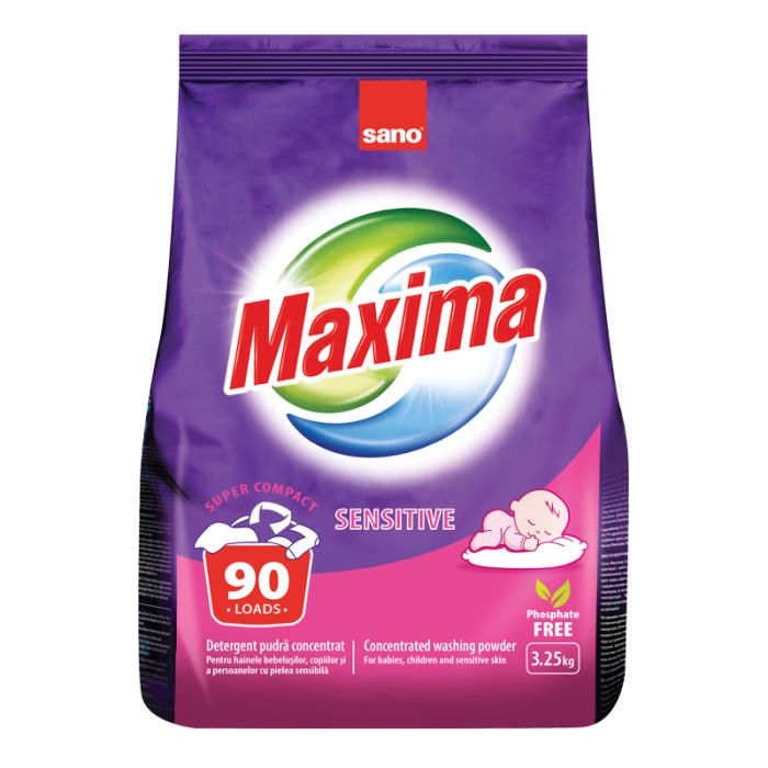 Прах за пране Sano Maxima Sensitive 90 пранета 3.25 кг
