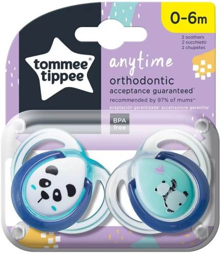 Залъгалки tommee tippee anytime ортодонтични 0-6м 2 бр./оп.