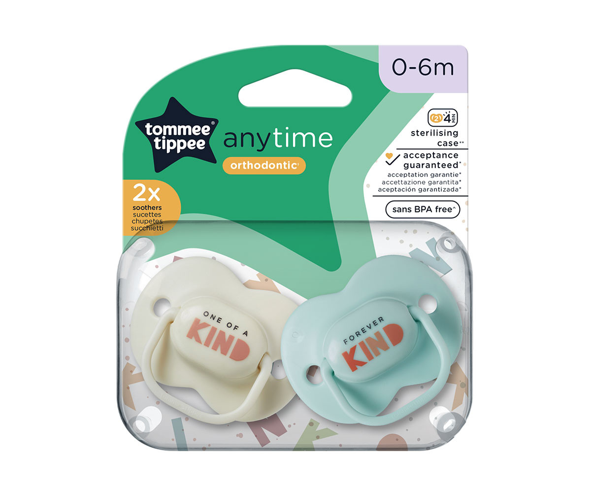 Залъгалки tommee tippee anytime ортодонтични 0-6м 2 бр./оп.