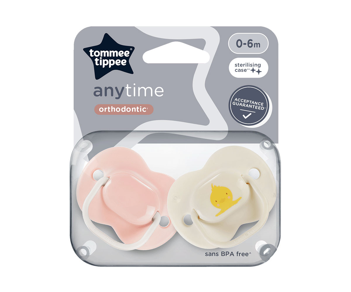 Залъгалки tommee tippee anytime ортодонтични 0-6м 2 бр./оп.