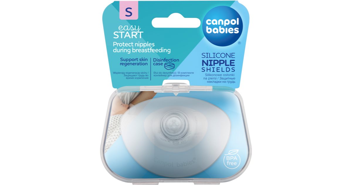 Протектори за зърна canpol babies easystart silicone nipple shields размер s 2 бр.