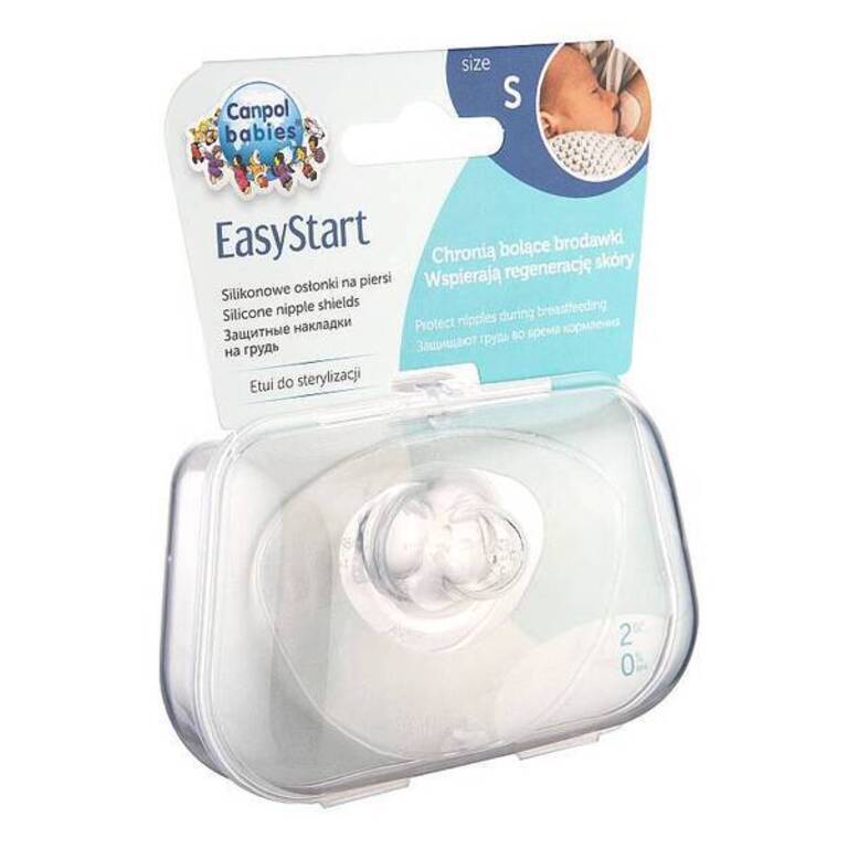 Протектори за зърна canpol babies easystart silicone nipple shields размер s 2 бр.