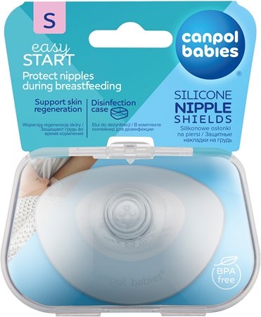 Протектори за зърна canpol babies easystart silicone nipple shields размер s 2 бр.
