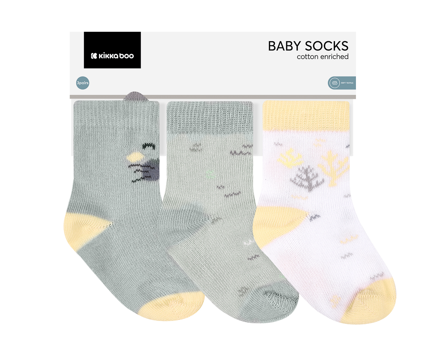 Бебешки чорапи Cotton enriched 3 чифта 2-3y