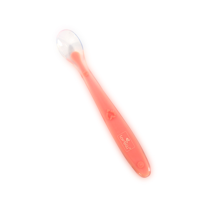 Бебешка силиконова лъжичка Lorelli Silicone Spoon / розова