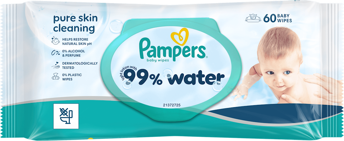 Мокри кърпички Pampers Aqua Pure 60 бр