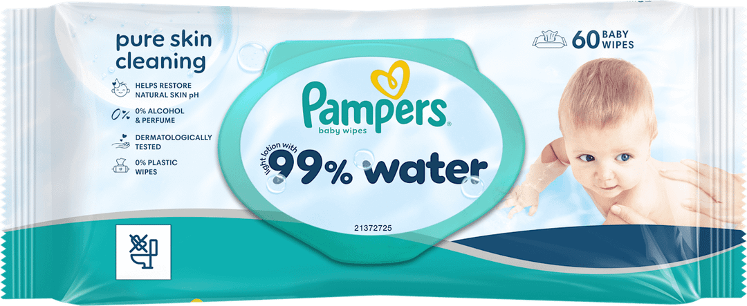 Мокри кърпички pampers aqua pure 60 бр