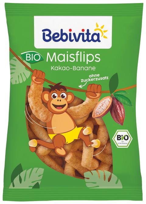 Био царевичен снакс Bebivita с какао и банан 30 г