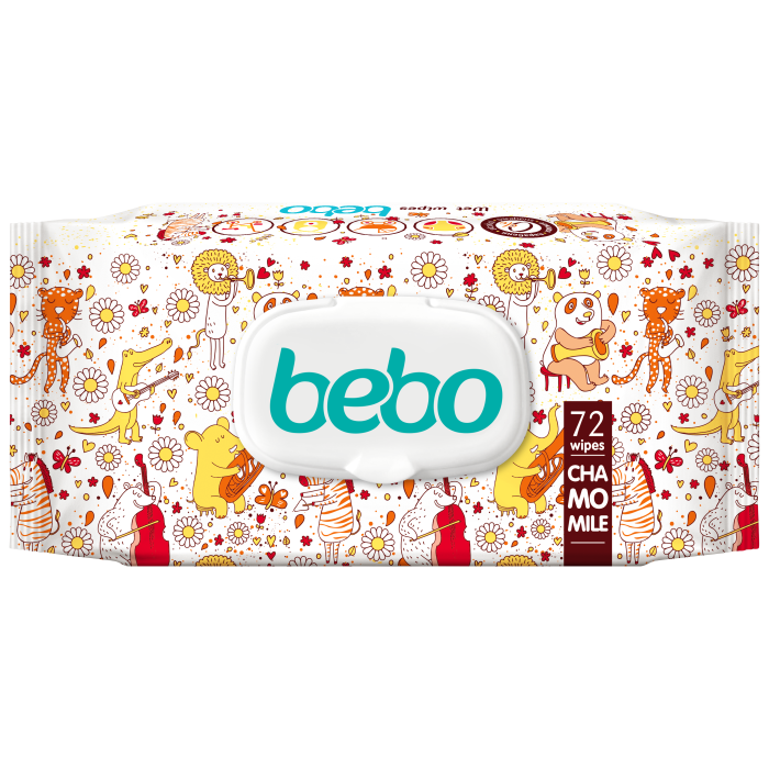 Мокри кърпички bebo Chamomile 72 бр.